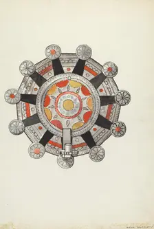 Cut Tin Candle Holder, 1935/1942. Creator: Dana Bartlett