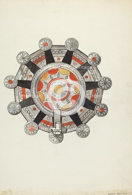 Cut Tin Candle Holder, 1935/1942. Creator: Dana Bartlett.