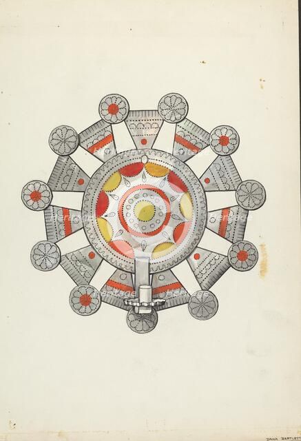 Cut Tin Candle Holder, 1935/1942. Creator: Dana Bartlett.