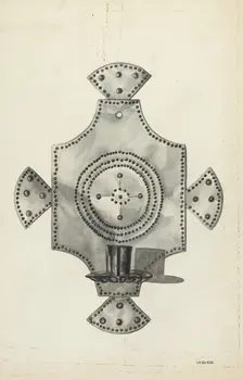 Cut Tin Candle Holder, 1936. Creator: Irene M. Burge