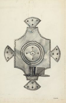 Cut Tin Candle Holder, 1936. Creator: Irene M. Burge