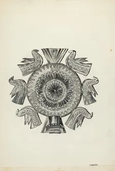 Cut Tin Candle Holder, c. 1936. Creator: Irene M. Burge