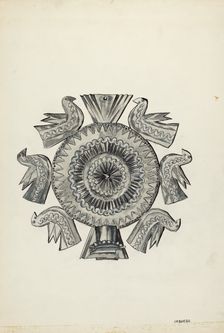 Cut Tin Candle Holder, c. 1936. Creator: Irene M. Burge