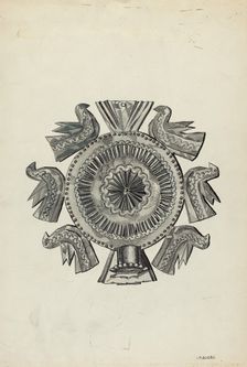 Cut Tin Candle Holder, c. 1936. Creator: Irene M. Burge