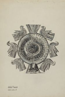 Cut Tin Candleholder, 1936. Creator: Irene M. Burge