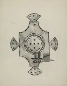 Cut Tin Candleholder (Candelero), 1936. Creator: Irene M. Burge