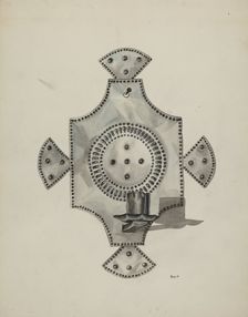 Cut Tin Candleholder (Candelero), 1936. Creator: Irene M. Burge