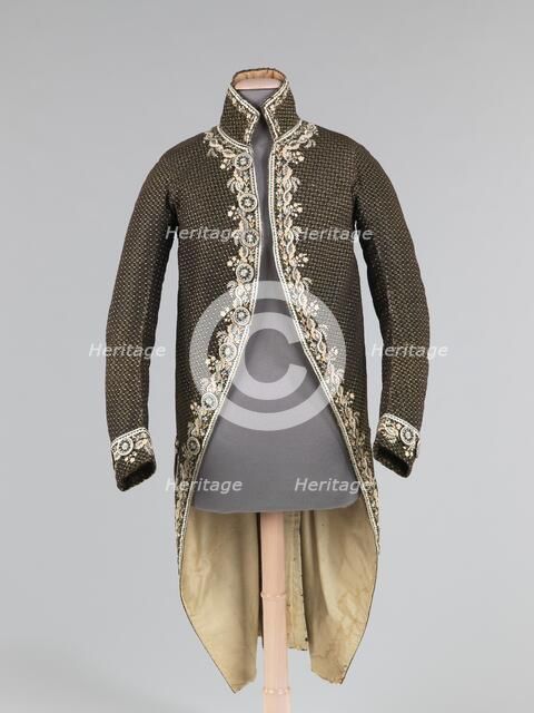 Cutaway coat, French, 1780-90. Creator: Unknown.