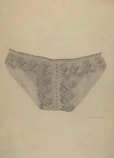 Cutwork Lace Bib, c. 1938. Creator: Richard Whitaker