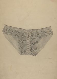 Cutwork Lace Bib, c. 1938. Creator: Richard Whitaker