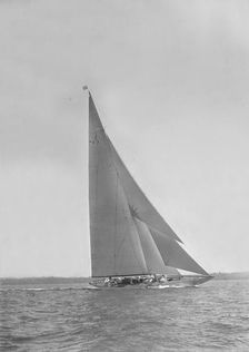 Cutter sailing close-hauled. Creator: Kirk & Sons of Cowes