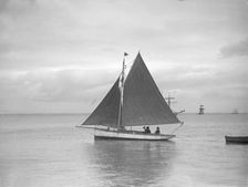 Cutter under sail, 1912. Creator: Kirk & Sons of Cowes