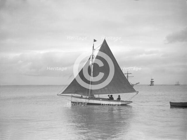 Cutter under sail, 1912. Creator: Kirk & Sons of Cowes.