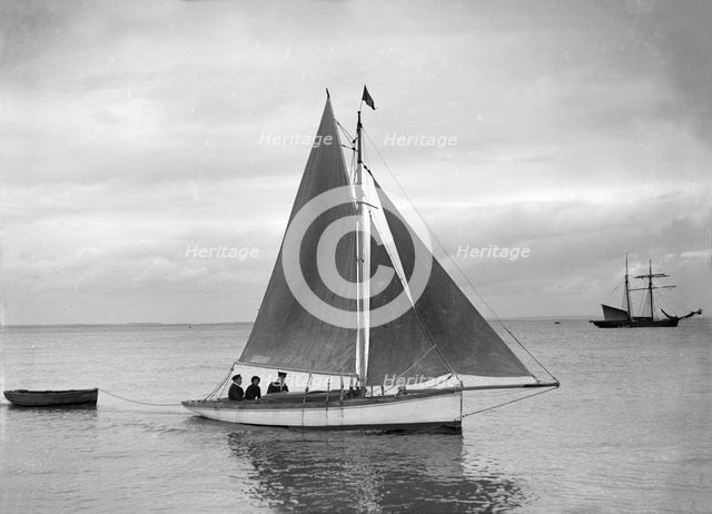 Cutter under sail, 1912. Creator: Kirk & Sons of Cowes.