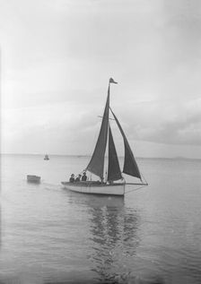 Cutter under sail, 1912. Creator: Kirk & Sons of Cowes