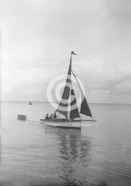 Cutter under sail, 1912. Creator: Kirk & Sons of Cowes.