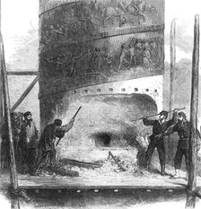 Cutting the base of the column in the Place Vendôme, Paris, 1871. Creator: Unknown