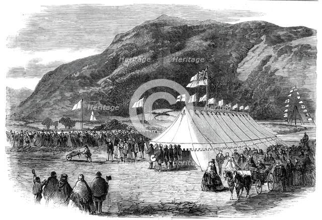 Cutting the first sod of the Conway and Llanrwst Railway, 1860. Creator: Unknown.