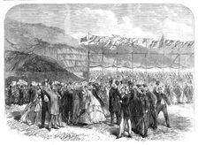 Cutting the first turf of the Carnarvon and Llanberis Railway, 1864. Creator: Unknown