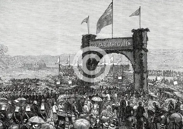 Cutting the First Turf of the Natal Government Railway at Durban, 1876. Creator: Unknown.