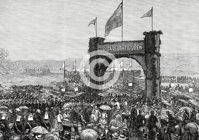 Cutting the First Turf of the Natal Government Railway at Durban, 1876. Creator: Unknown.