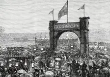 Cutting the First Turf of the Natal Government Railway at Durban, 1876. Creator: Unknown