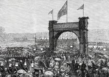 Cutting the First Turf of the Natal Government Railway at Durban, 1876. Creator: Unknown