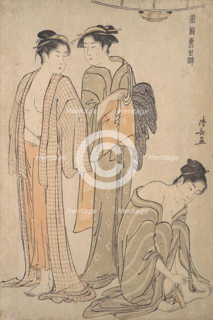 Cutting the Toenails; the Toilet after the Bath. Creator: Torii Kiyonaga.
