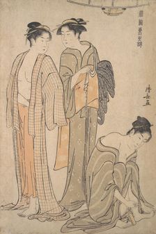 Cutting the Toenails; the Toilet after the Bath. Creator: Torii Kiyonaga