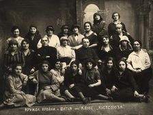 Cutting and sewing club at the Kustsoyuz club, Odessa, 1927. Creator: Unknown
