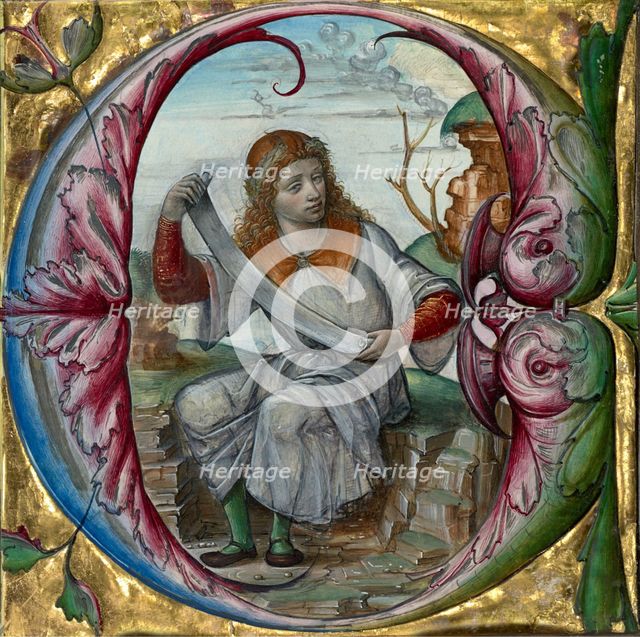 Cutting from an antiphonal, early 16th century. Creator: Master B.F..