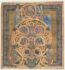 Cutting from an Antiphonary: Initial A[spiciens a longe]: The Tree of Jesse, c. 1115-1125. Creator: Unknown