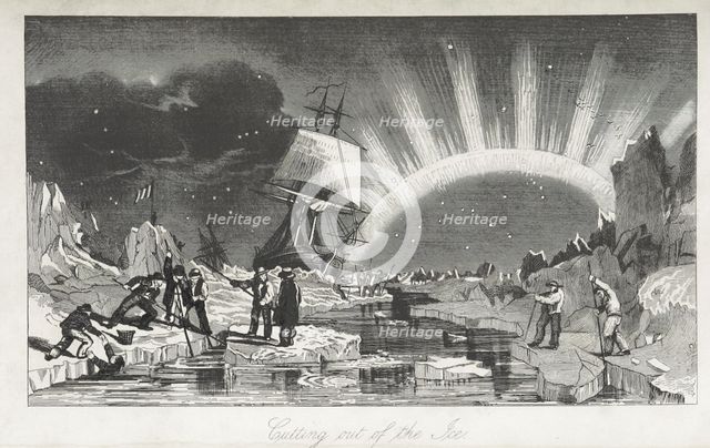 Cutting out of the ice, 1852.  Creator: Unknown.