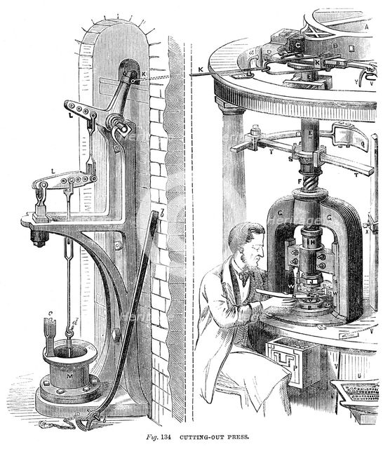 Cutting out Press, 1866. Artist: Unknown