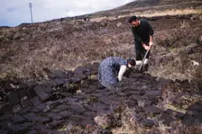 Cutting Peat near Edinbane, Isle of Skye, Scotland, c1960. Artist: CM Dixon