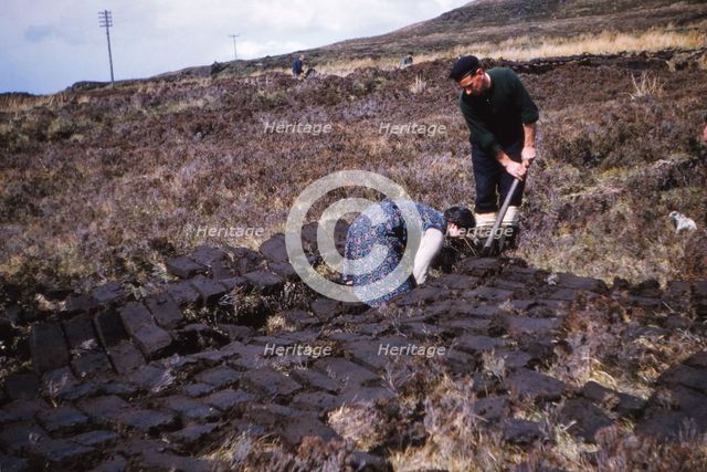 Cutting Peat near Edinbane, Isle of Skye, Scotland, c1960. Artist: CM Dixon.