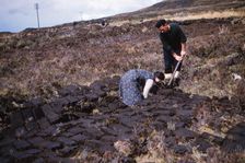 Cutting Peat near Edinbane, Isle of Skye, Scotland, c1960. Artist: CM Dixon