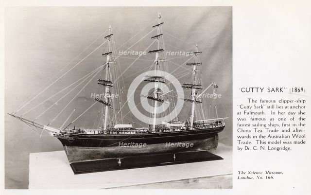 Cutty Sark, 1930s. Creator: Unknown.