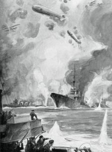 Cuxhaven Raid 25 December 1914, (1926).Artist: Charles Fouqueray
