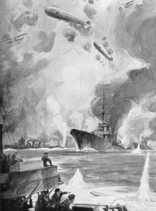 Cuxhaven Raid 25 December 1914, (1926).Artist: Charles Fouqueray