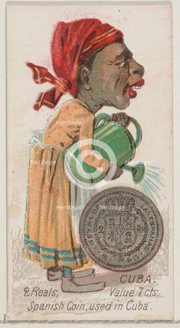 Cuba, 2 Reals, from the series Coins of All Nations (N72, variation 1) for Duke brand ciga..., 1889. Creator: Unknown.