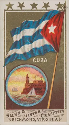 Cuba, from Flags of All Nations, Series 1 (N9) for Allen & Ginter Cigarettes Brands, 1887. Creator: Allen & Ginter