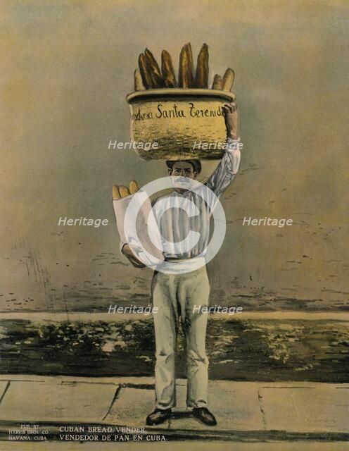 Cuban bread vendor, c1920. Artist: Unknown.
