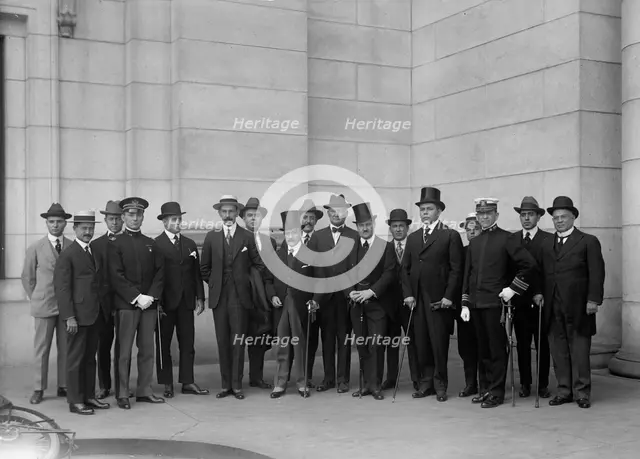 Cuban War Mission To The U.S. Lt. Col. Vander Gutch; Capt E.N. Tabio; Lt. Comdr. Kear, USN ..., 1917 Creator: Harris & Ewing.