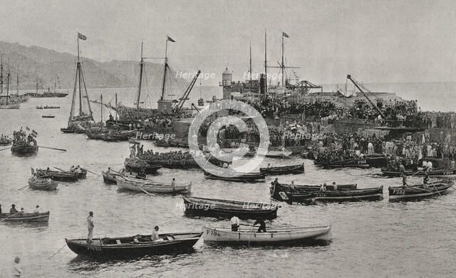 Cuban War: Spanish expeditionary forces at Santa Cruz de Tenerife, Canary Islands, Spain, 1898.  Creator: Unknown.