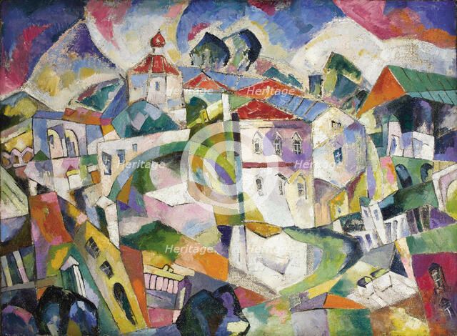 Cubist Cityscape, 1910s. Artist: Lentulov, Aristarkh Vasilyevich (1882-1943)