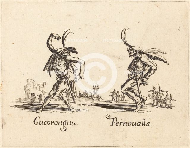 Cucorongna and Pernoualla, c. 1622. Creator: Jacques Callot.