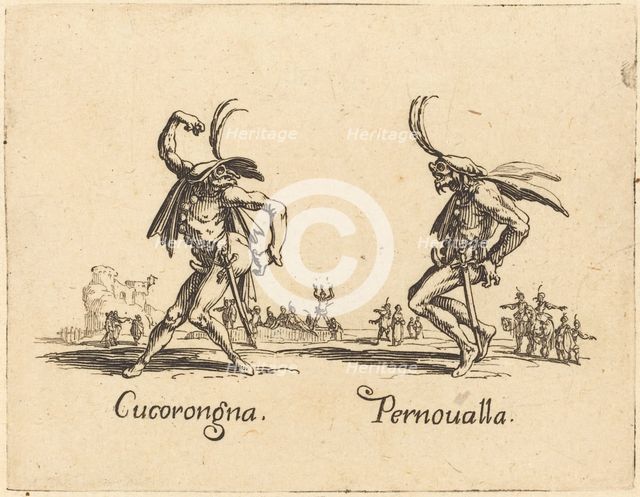 Cucorongna and Pernoualla, c. 1622. Creator: Jacques Callot.