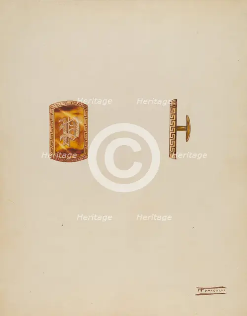 Cuff Buttons, 1935/1942. Creator: Frank Fumagalli.