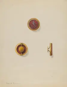Cuff Buttons, c. 1936. Creator: John H. Tercuzzi